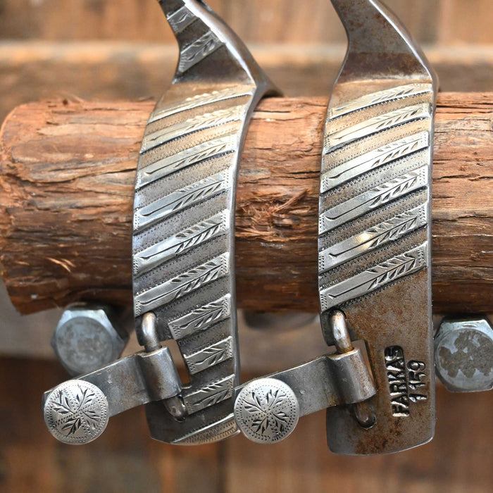 David Farkas Silver Mounted 6pt. Spurs