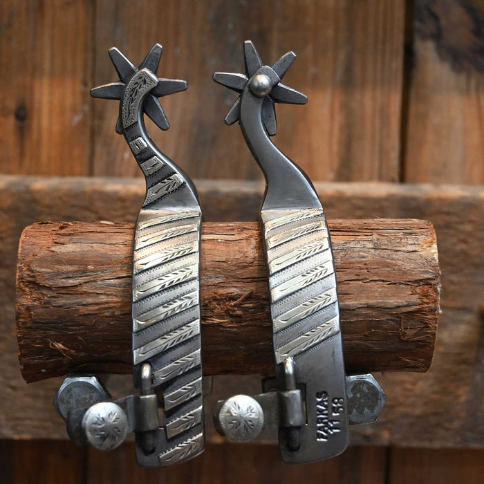 David Farkas Silver Mounted 6pt. Spurs