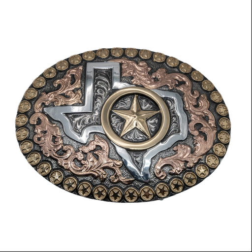Crumrine Oval Star Edge Texas Star 3 Tone Buckle ACCESSORIES - Additional Accessories - Buckles M&F Western Products