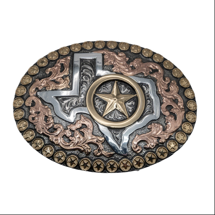 Crumrine Oval Star Edge Texas Star 3 Tone Buckle ACCESSORIES - Additional Accessories - Buckles M&F Western Products
