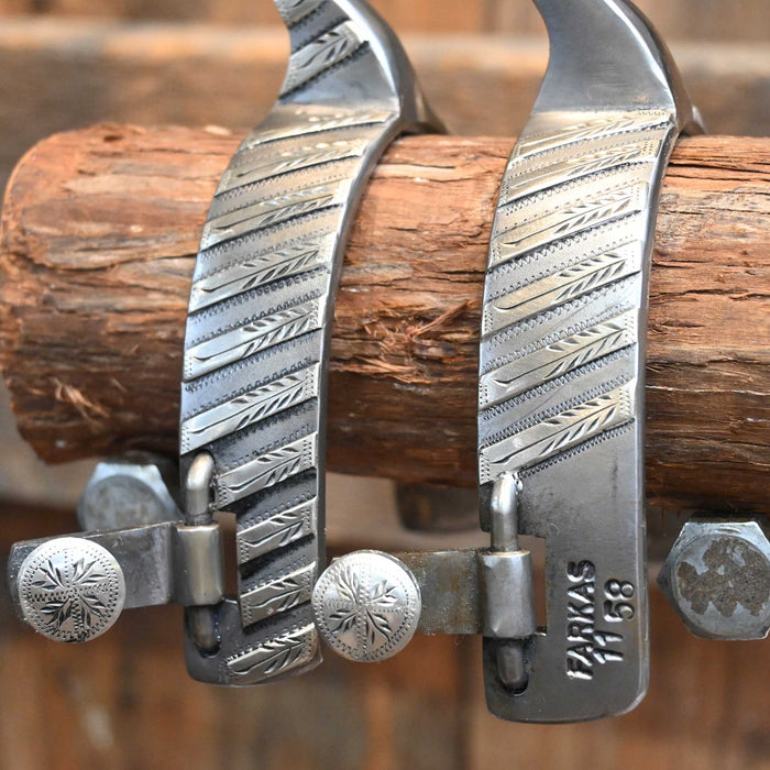 David Farkas Silver Mounted 6pt. Spurs