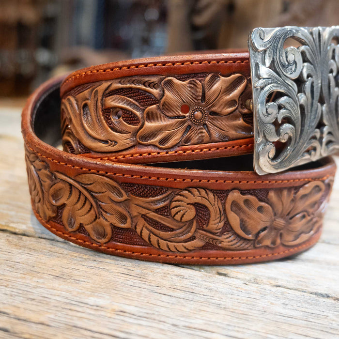 26" Randall Top Shelf Western Belt - Burnt Orange