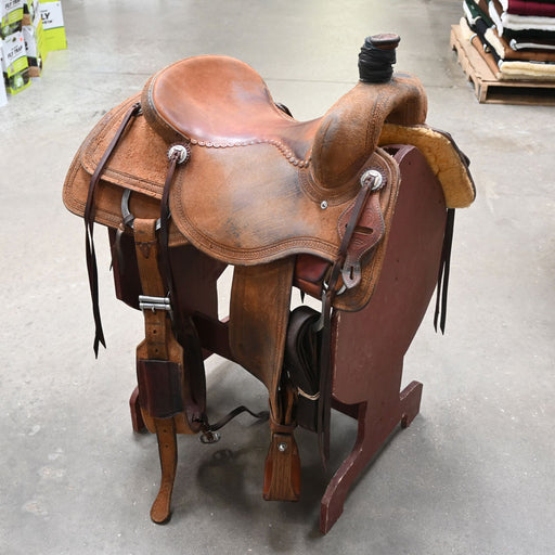 16.5" USED JEFF SMITH RANCH CUTTER SADDLE Saddles - Used Jeff Smith