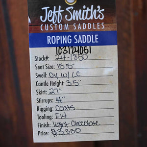 15.5" JEFF SMITH ROPING SADDLE Saddles Jeff Smith   