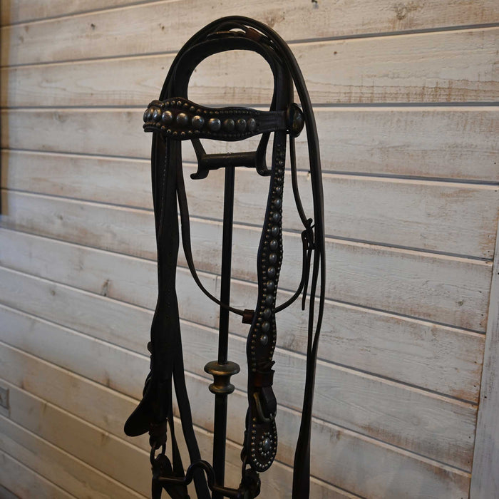 Vintage Horse Bridle Rig with Yellow horse head Rosettes Collectibles MISC
