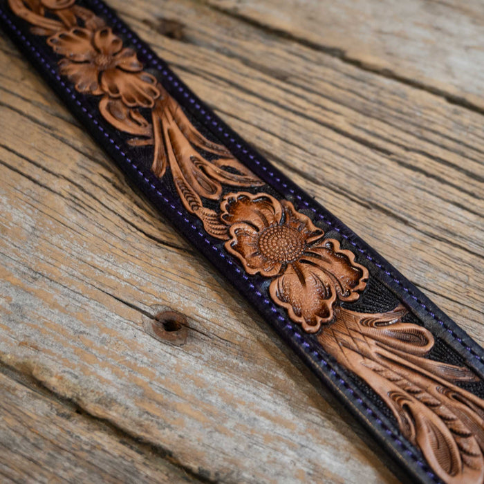 26" Randall Top Shelf Western Belt - Purple Stitch