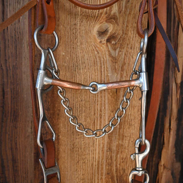 Copper Snaffle Bridle Rig w/Browband Headstall