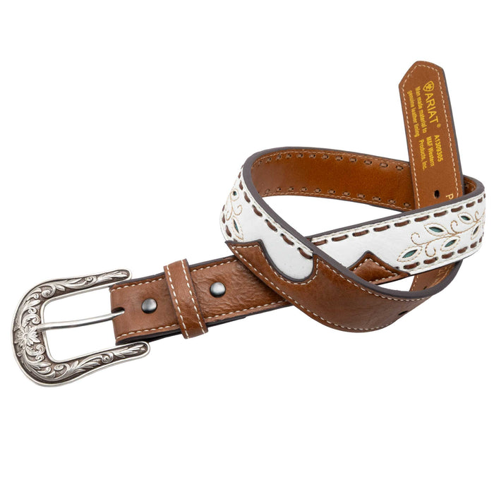Ariat Girl's 1 1/4" Filagree Flower Leaves Belt KIDS - Accessories - Belts M&F Western Products