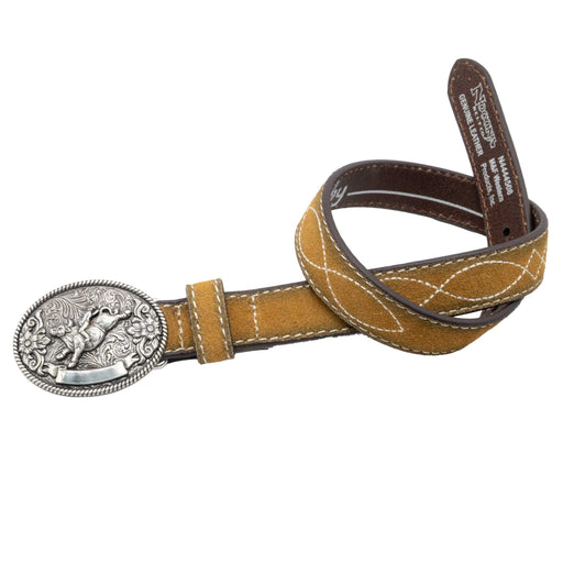 Nocona Boy's 3/4" Boot Stitch Tan Rough Out Belt KIDS - Accessories - Belts M&F Western Products