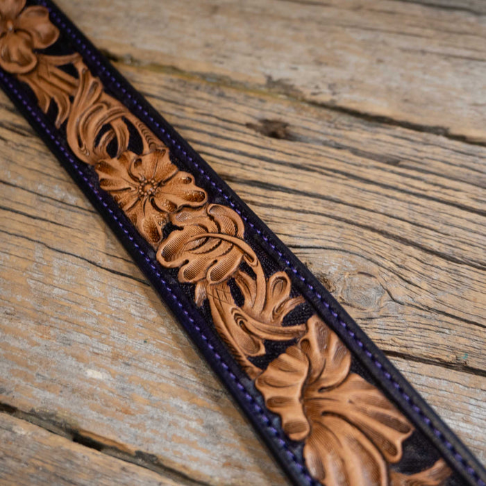 30" Randall Top Shelf Western Belt - Purple Stitch