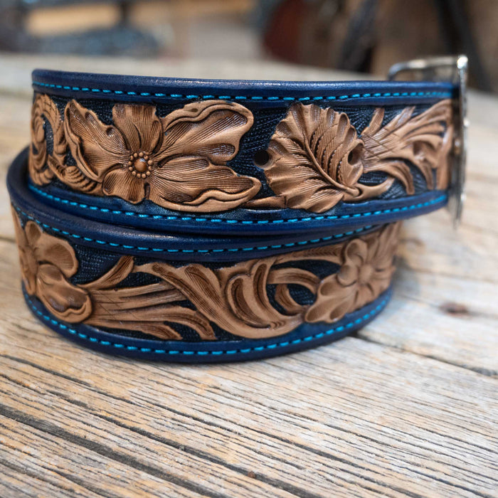28" Randall Top Shelf Western Belt - Navy Accents
