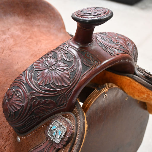 14" USED ADAM TANNER ROPING SADDLE Saddles - Used Adam Tanner