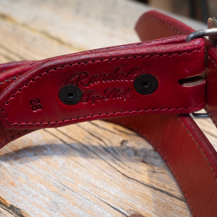28" Randall Top Shelf Western Belt - Red Accents