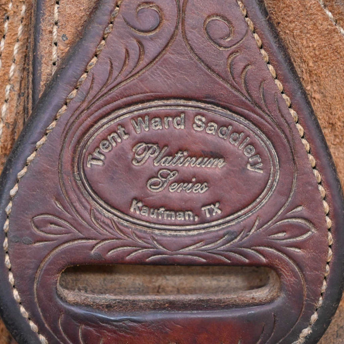 14" USED TRENT WARD PLATINUM SERIES TEAM ROPING SADDLE