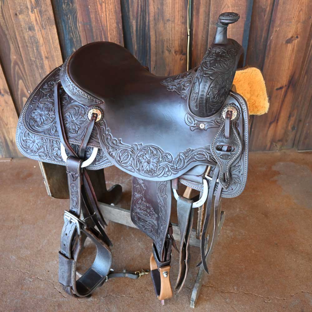 16" USED JEFF SMITH RANCH CUTTER SADDLE Saddles Jeff Smith   