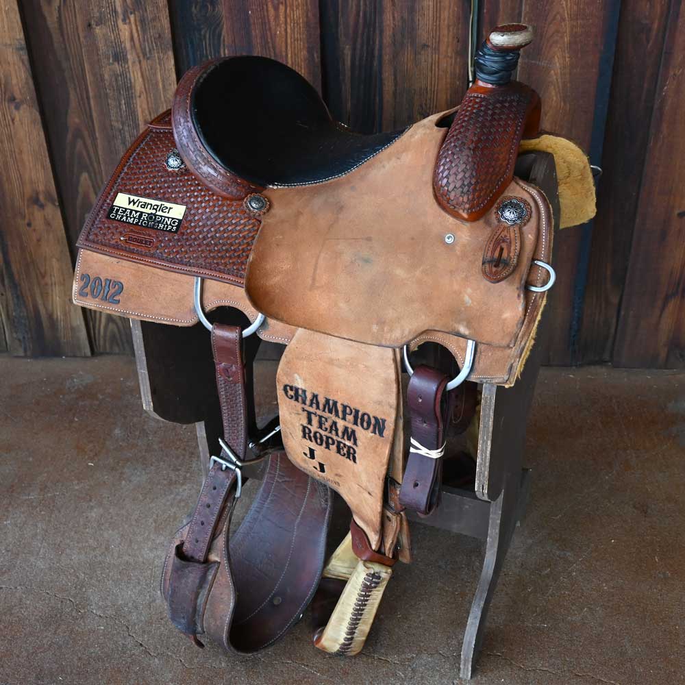 15" USED CACTUS CHAMPION TEAM ROPING SADDLE Saddles CACTUS SADDLERY