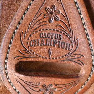 15" USED CACTUS CHAMPION TEAM ROPING SADDLE