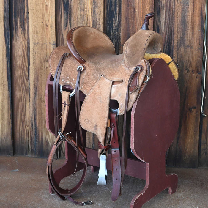 14.5" USED HERSCHBERGER BARREL SADDLE Saddles - Used Herschberger Custom Saddles
