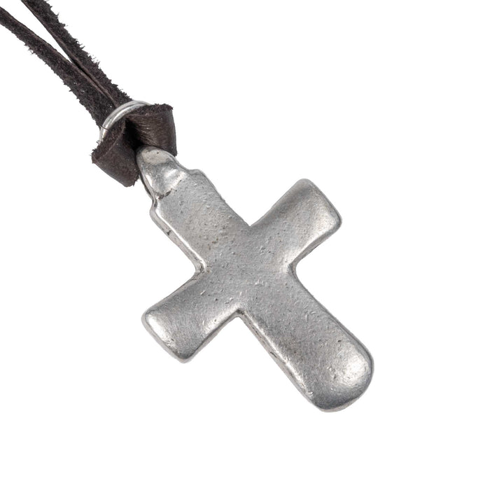 Peyote Bird Silver Cross on Leather Necklace WOMEN - Accessories - Jewelry - Necklaces Peyote Bird Designs