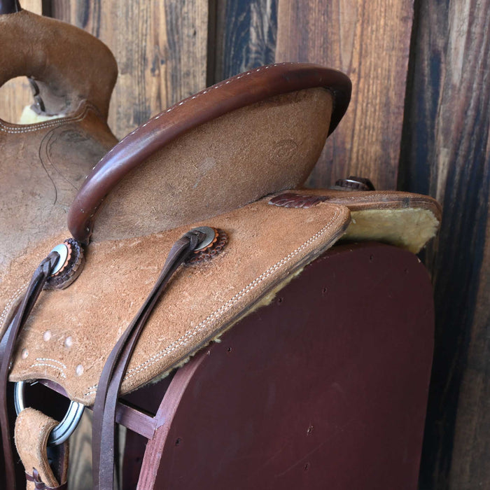 14.5" USED HERSCHBERGER BARREL SADDLE Saddles - Used Herschberger Custom Saddles