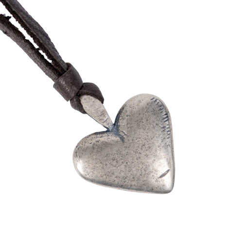 Peyote Bird Silver Heart On Leather Necklace WOMEN - Accessories - Jewelry - Necklaces Peyote Bird Designs
