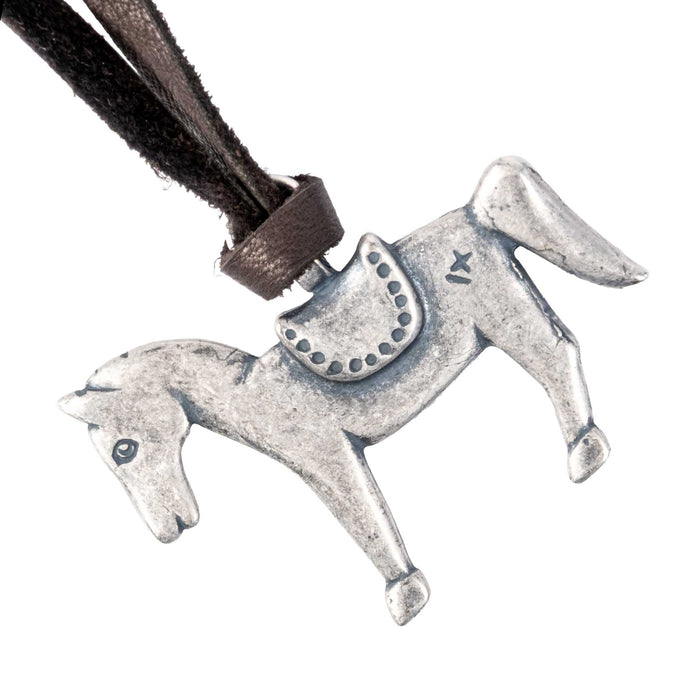 Peyote Bird Silver Horse on Leather Necklace WOMEN - Accessories - Jewelry - Necklaces Peyote Bird Designs