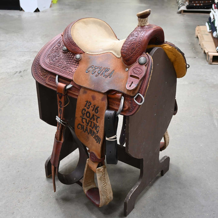 13" USED TESKEY'S CALF ROPING SADDLE