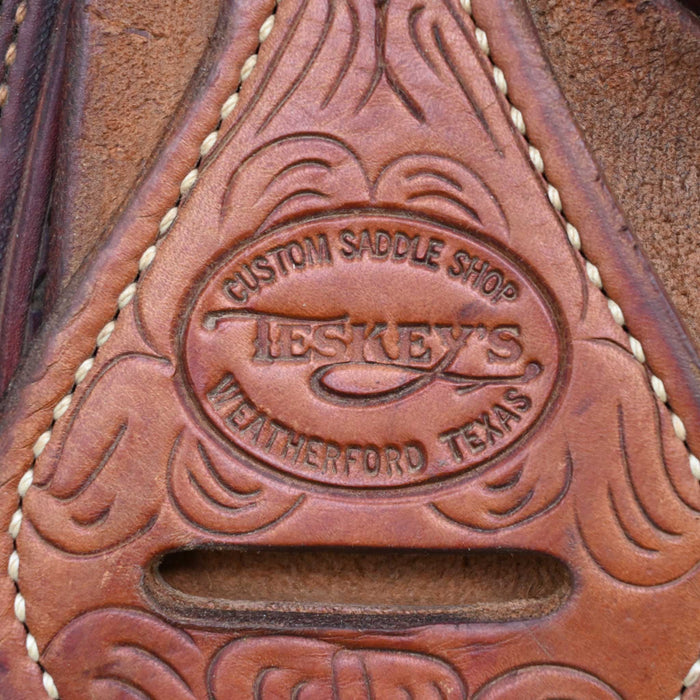 13" USED TESKEY'S CALF ROPING SADDLE