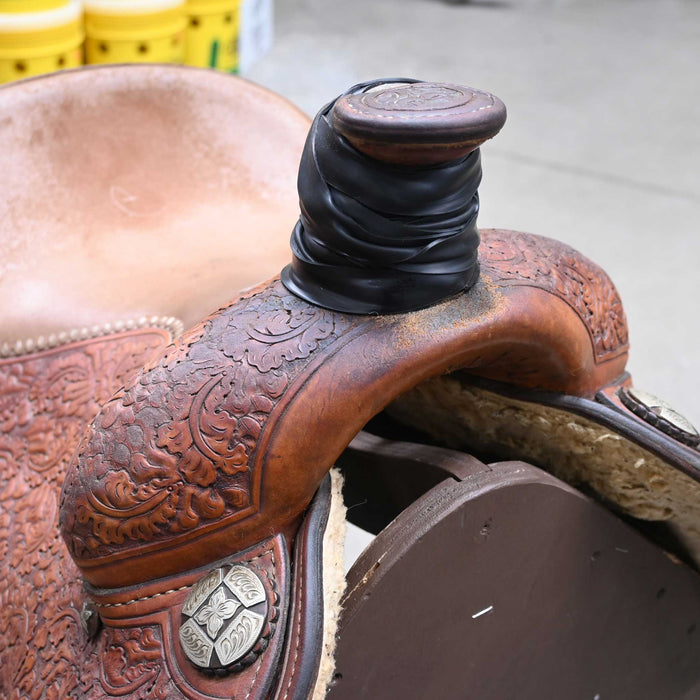 14.5"USED TROPHY TACK TEAM ROPING SADDLE
