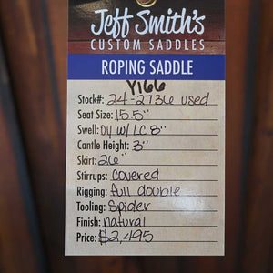 15.5" USED JEFF SMITH ROPING SADDLE Saddles Jeff Smith   