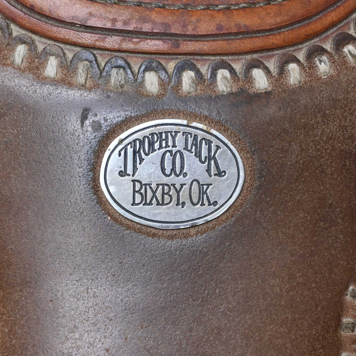 14.5"USED TROPHY TACK TEAM ROPING SADDLE