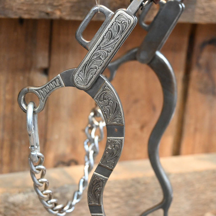 Brandon Anthony Leather-Nose Hackamore Bit