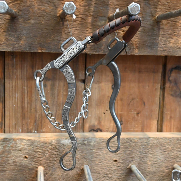 Brandon Anthony Leather-Nose Hackamore Bit