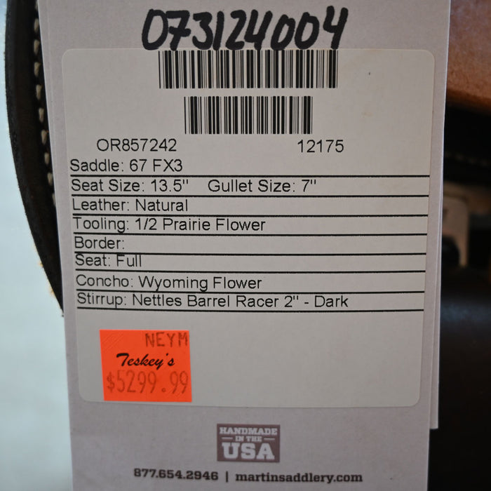 13.5" MARTIN FX3 BARREL SADDLE Saddles - New Martin Saddlery
