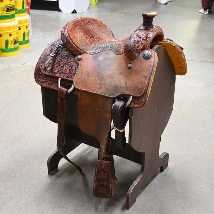14" USED EQUI TECH TEAM ROPING SADDLE