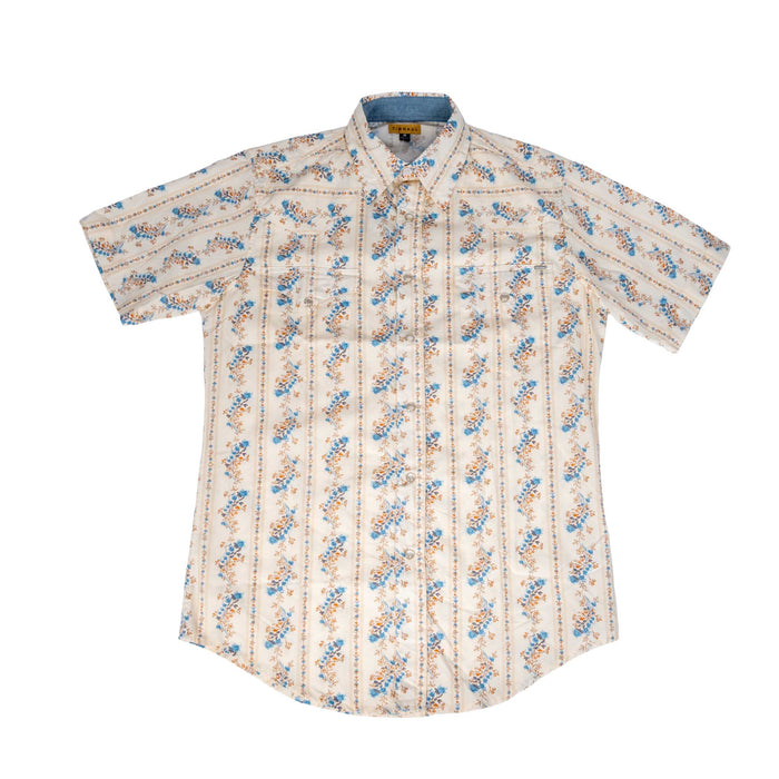 Stetson Men's Stripe Cream Floral Snap Shirt MEN - Clothing - Shirts - Short Sleeve Tin Haul