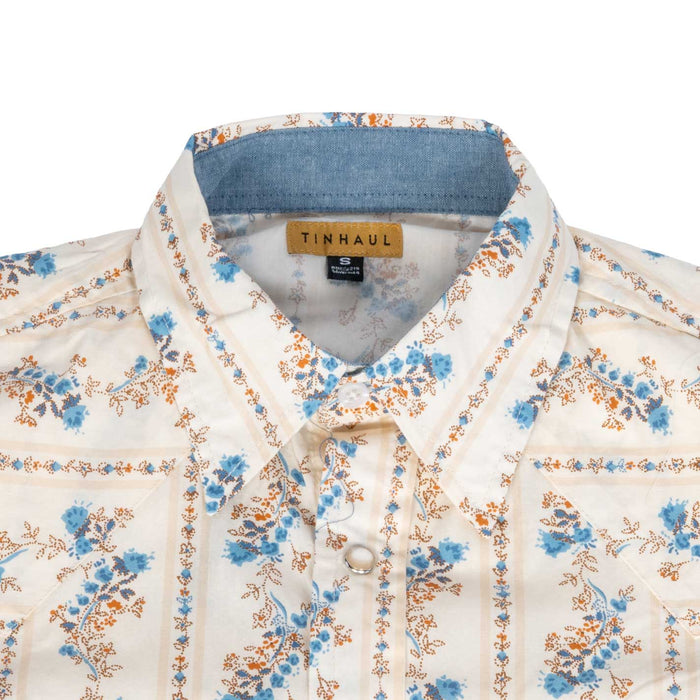 Stetson Men's Stripe Cream Floral Snap Shirt MEN - Clothing - Shirts - Short Sleeve Tin Haul