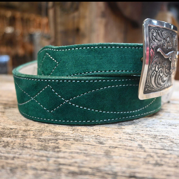 Emerald Green Western Belt Handmade by Adam Lahey