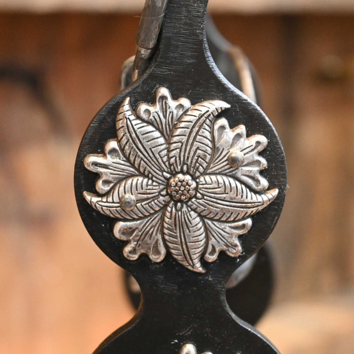 Paul Petska Washer Ported Chain Bit w/ Silver Floral Conchos