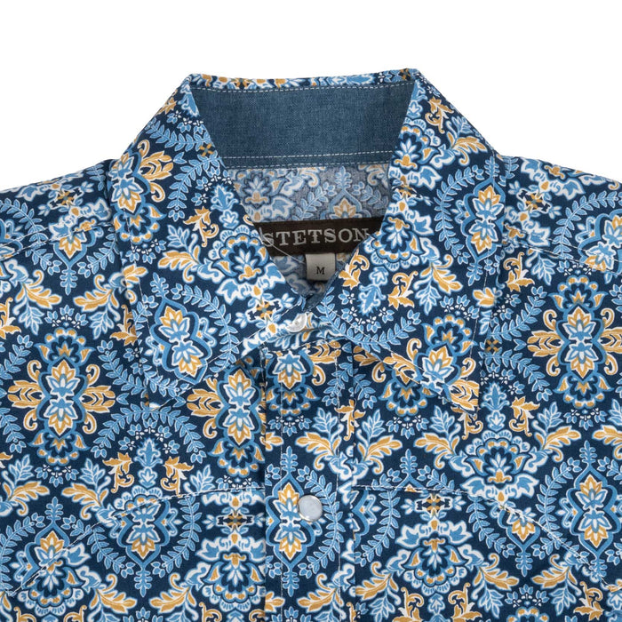 Stetson Men's Medallion Paisley Blue Snap Shirt MEN - Clothing - Shirts - Long Sleeve Stetson