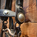 Vintage Tooled with Original Silver Conchos and a Crockett Silver Mounted Bit Collectibles MISC