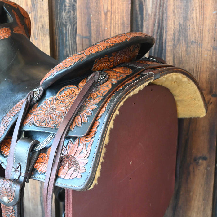16.5" USED ROBERT TESKEY RANCH CUTTER SADDLE Saddles - Used Robert Teskey