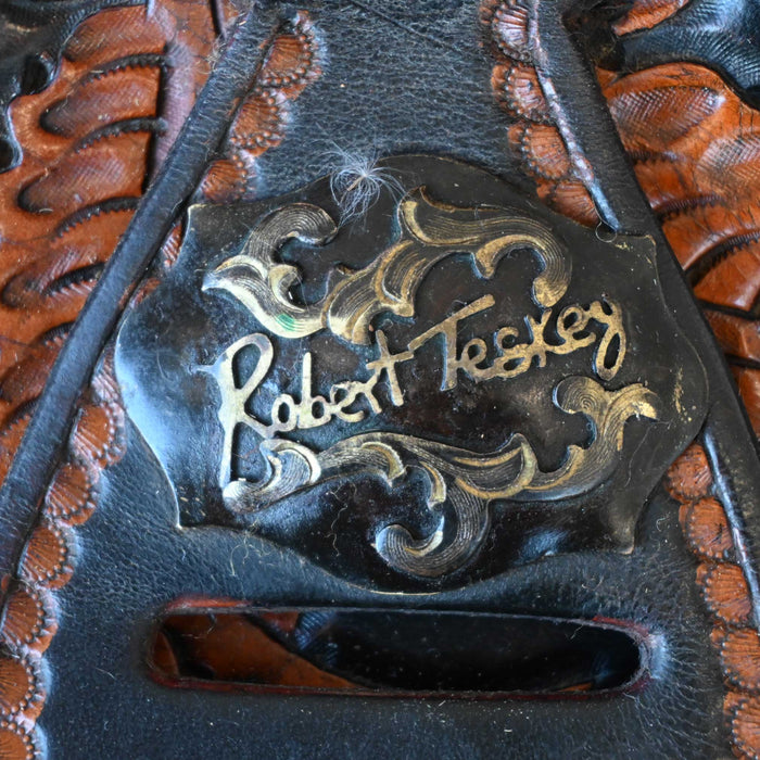 16.5" USED ROBERT TESKEY RANCH CUTTER SADDLE Saddles - Used Robert Teskey