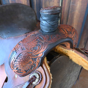 15" USED JEFF SMITH ROPING SADDLE Saddles Jeff Smith   