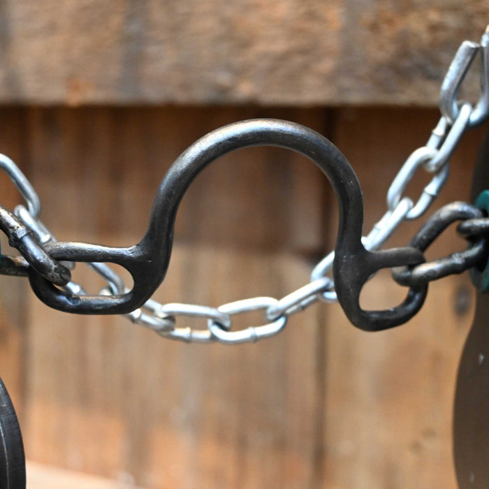 Paul Petska Ported Chain Bit w/ Copper Indian Chief Conchos