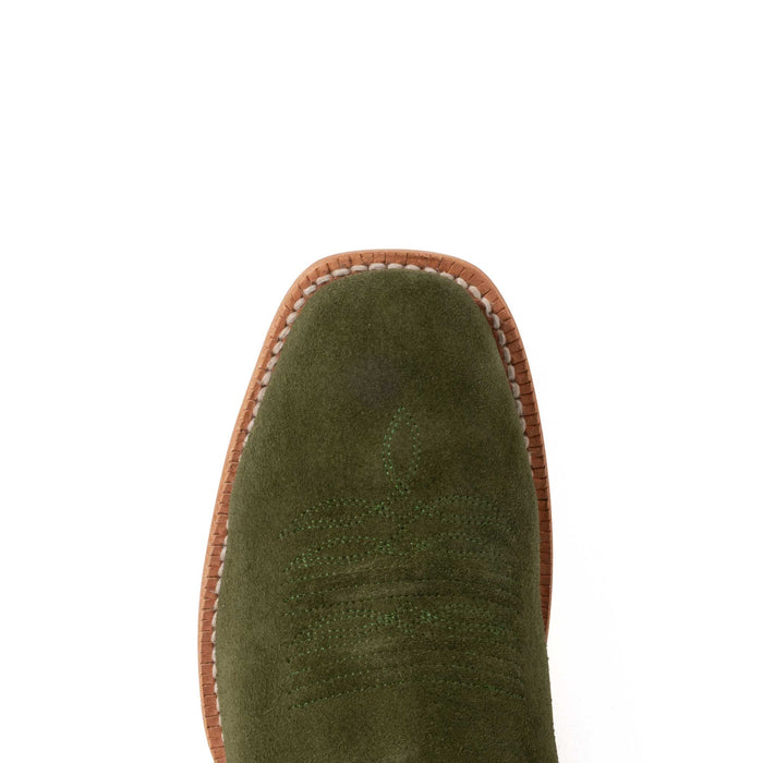 R. Watson Women's Square Toe Forest Green Roughout Western Boot
