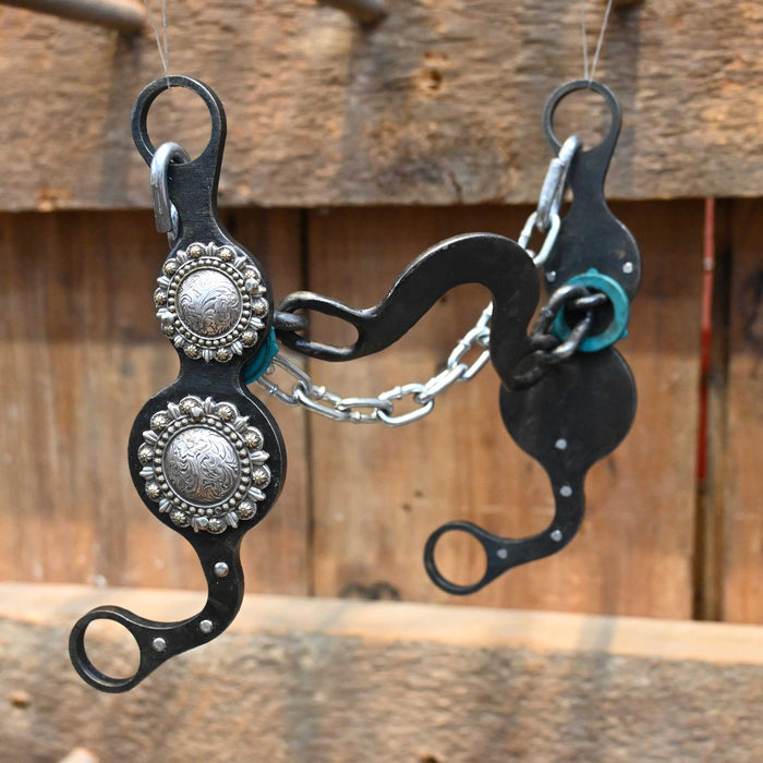 Paul Petska Washer Ported Chain Bit w/ Classic Silver Conchos