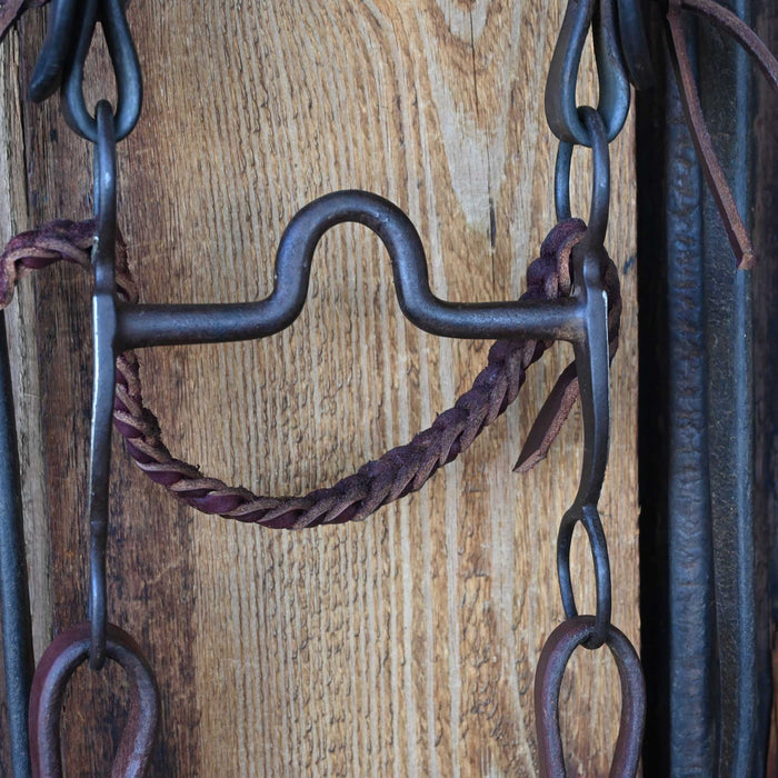Vintage 1920's Heiser Headstall with Studs & Silver Mounted Bit Set