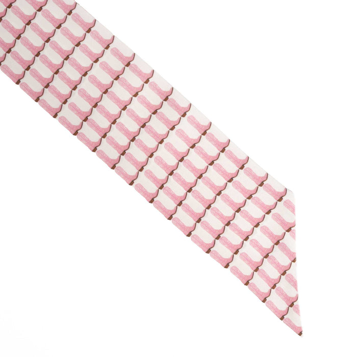 Silk Pink Boot Frilly Scarf