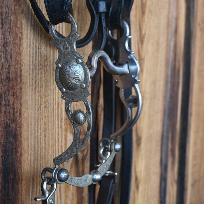 Beautiful Vintage Nickel Silver Parade Bridle set with Dormer & silver mounted bit